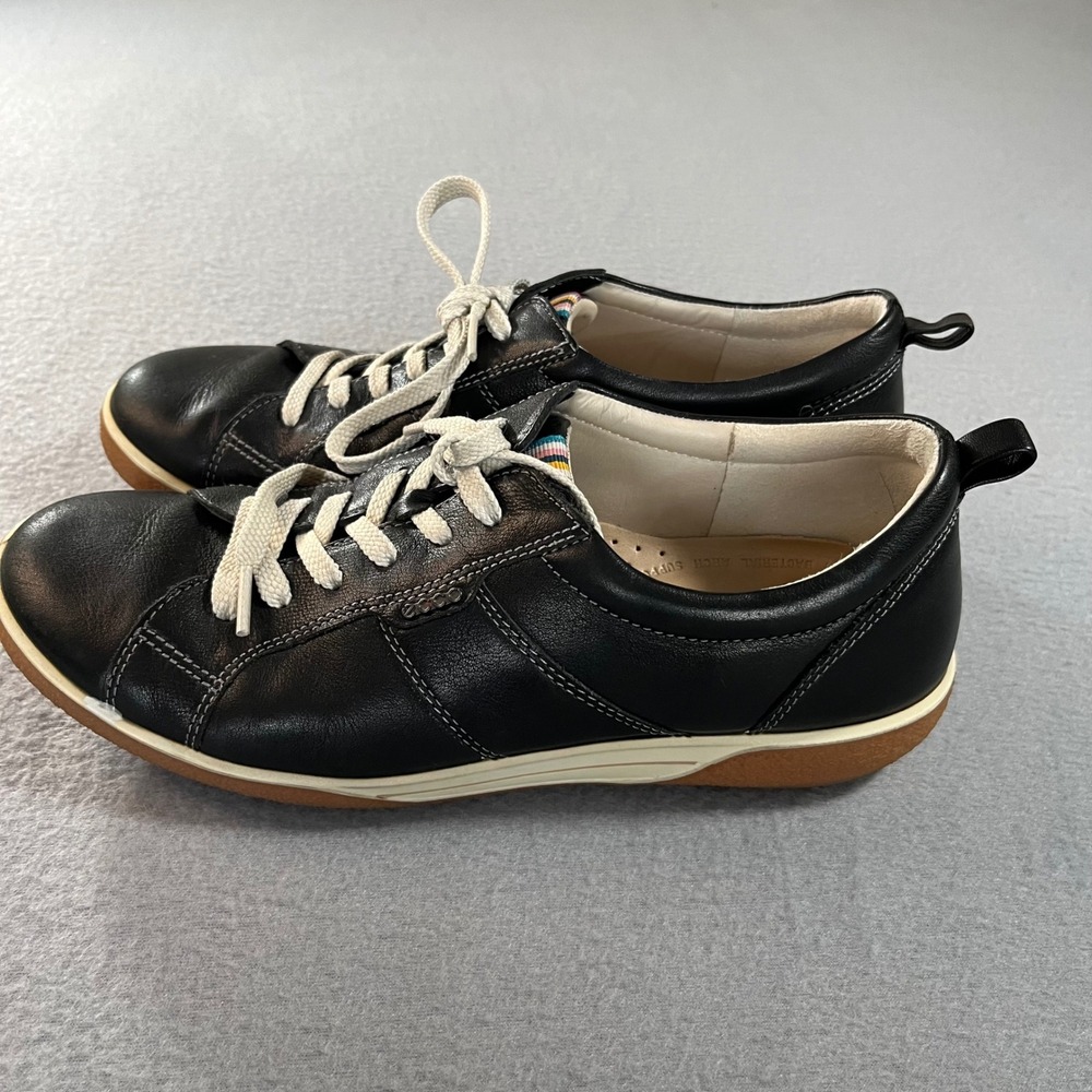 ECCO Chase Women Black Leather Low Top Lace Up Comfort Sneakers Size 39